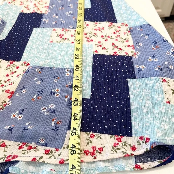 Hayden Los Angeles Patchwork Floral Boho Maxi Dress Prairie Cottagecore S - Picture 6 of 9